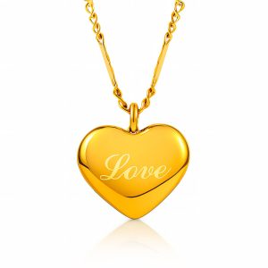 "Heart" Necklace, 18K Gold Plated Steel