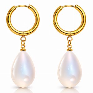 Earrings, 18K Gold Plated Steel
