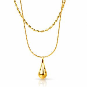Necklace, 18K Gold Plated Steel