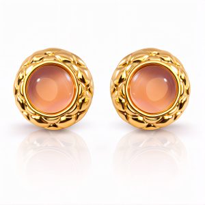 Earrings, 18K Gold Plated Steel