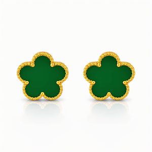 "Flowers" Earrings, 18K Gold Plated Steel